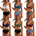 Damen Hochwertiger Bikini mit Knotendetail und hohem Bund R&B