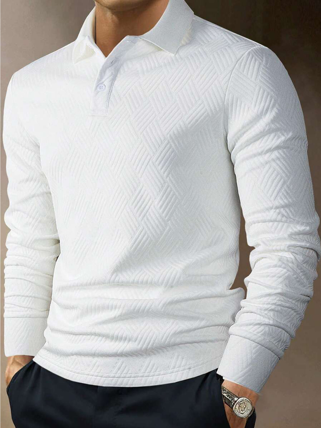 Herren Langarm Polohemd R&B