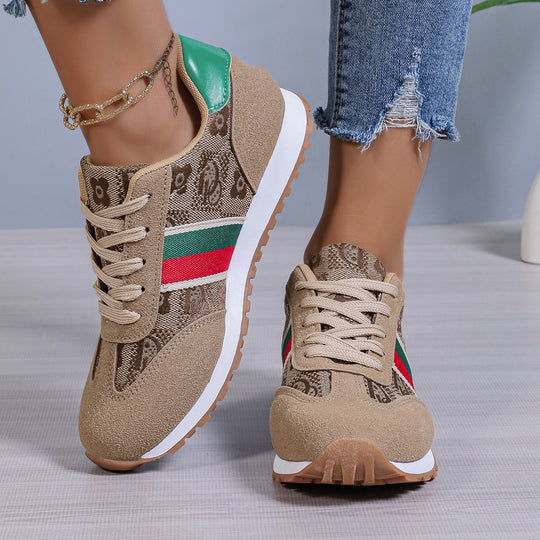 Damen Sportliche Sneaker mit auffälligem Streifen-Design R&B