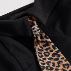 Damen Corsage mit modischem Tiermuster und tailliertem Schnitt R&B