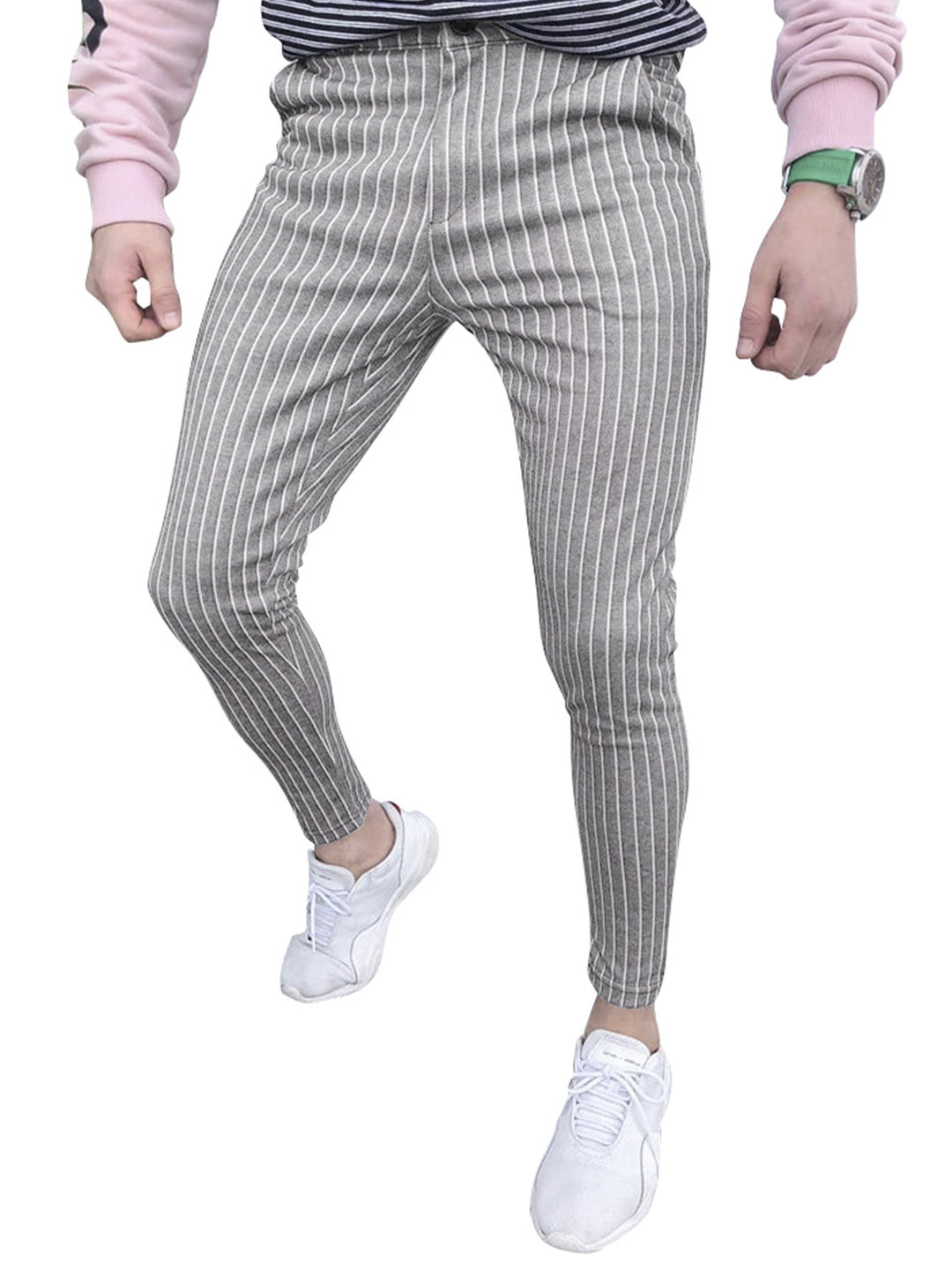 Herren elegante Slim-Fit Jeans im modernen Streifenmuster R&B