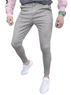 Herren elegante Slim-Fit Jeans im modernen Streifenmuster