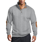 Herren Strickpullover mit hohem Kragen und strukturiertem Muster R&B