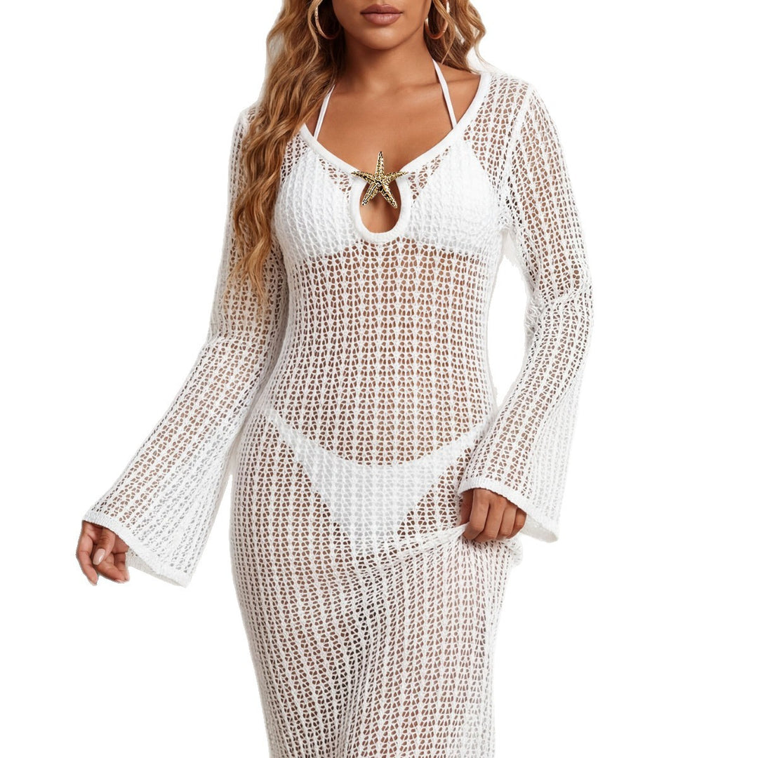 Damen eleganter Häkel-Strandüberwurf R&B