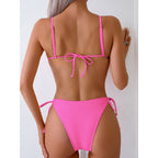 Damen Triangel-Bikini mit modischem Knotendetail und elastischen Trägern R&B