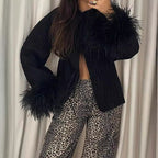 Damen Jacke mit Volantdetails und plissierter Struktur R&B