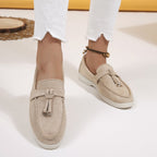 Damen Elegante Mokassins mit modischem Riemendesign und bequemer Dämpfung R&B