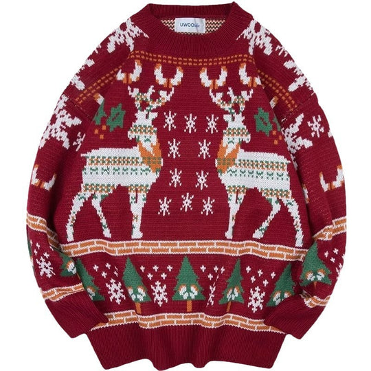 Damen festlicher Winterpullover mit Weihnachtsmotiven R&B