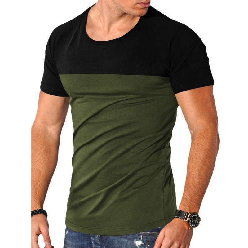 Herren Rundhals T-Shirt mit farblich abgesetztem Design und hohem Tragekomfort