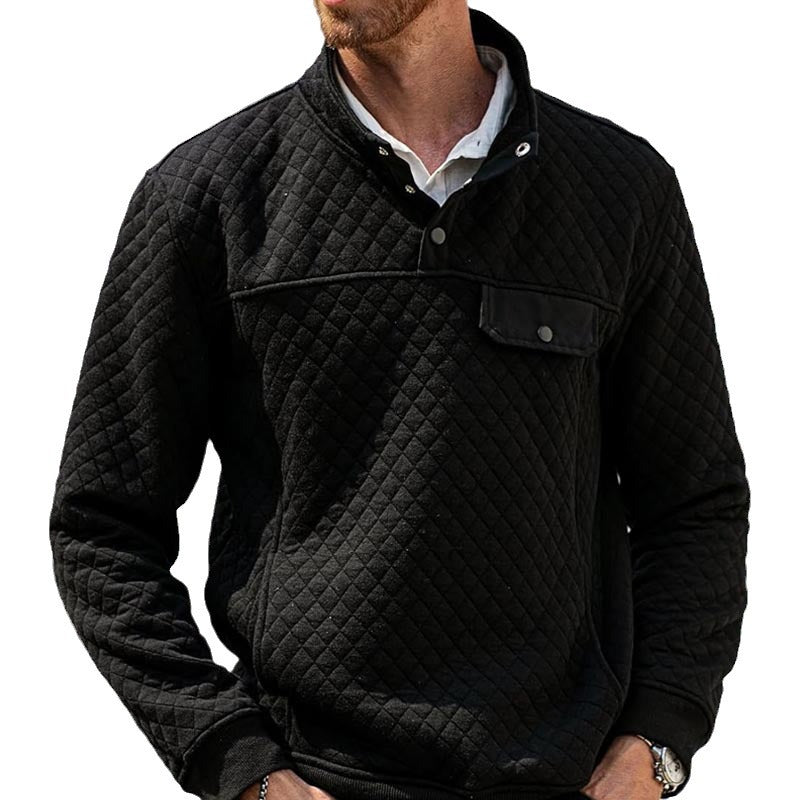 Herren Stepppullover mit Brusttasche und kontrastierenden Details