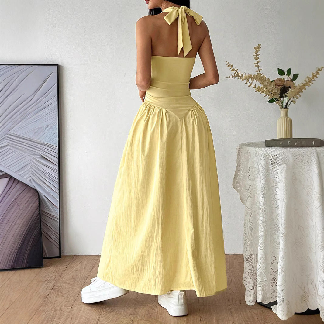 Damen Maxidress mit U-Ausschnitt und fließendem Rock R&B