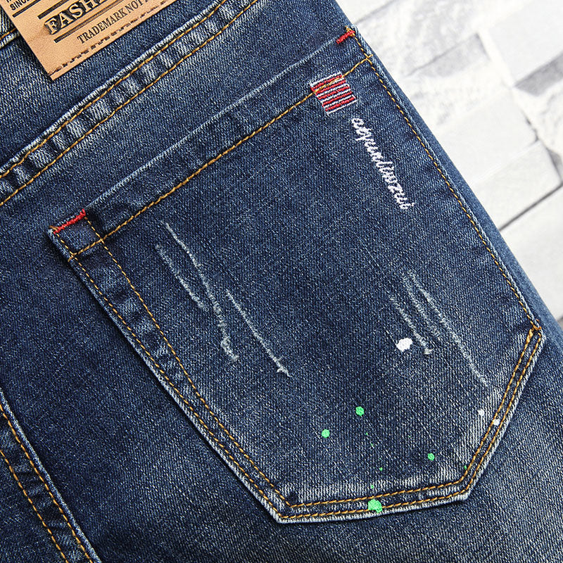 Herren Ripped Denim Jeans im urbanen Style R&B