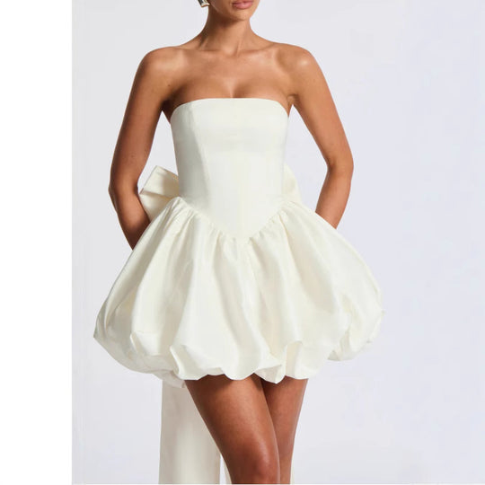 Damen Ballkleid mit voluminösem Rock und schulterfreiem Design R&B