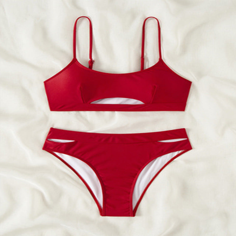 Damen Bikini-Set mit modischem Cut-Out und komfortablem High-Waist-Höschen R&B