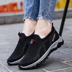 Damen Sportliche Slip-On Sneakers mit atmungsaktiver Mesh-Oberfläche und rutschfester Sohle R&B
