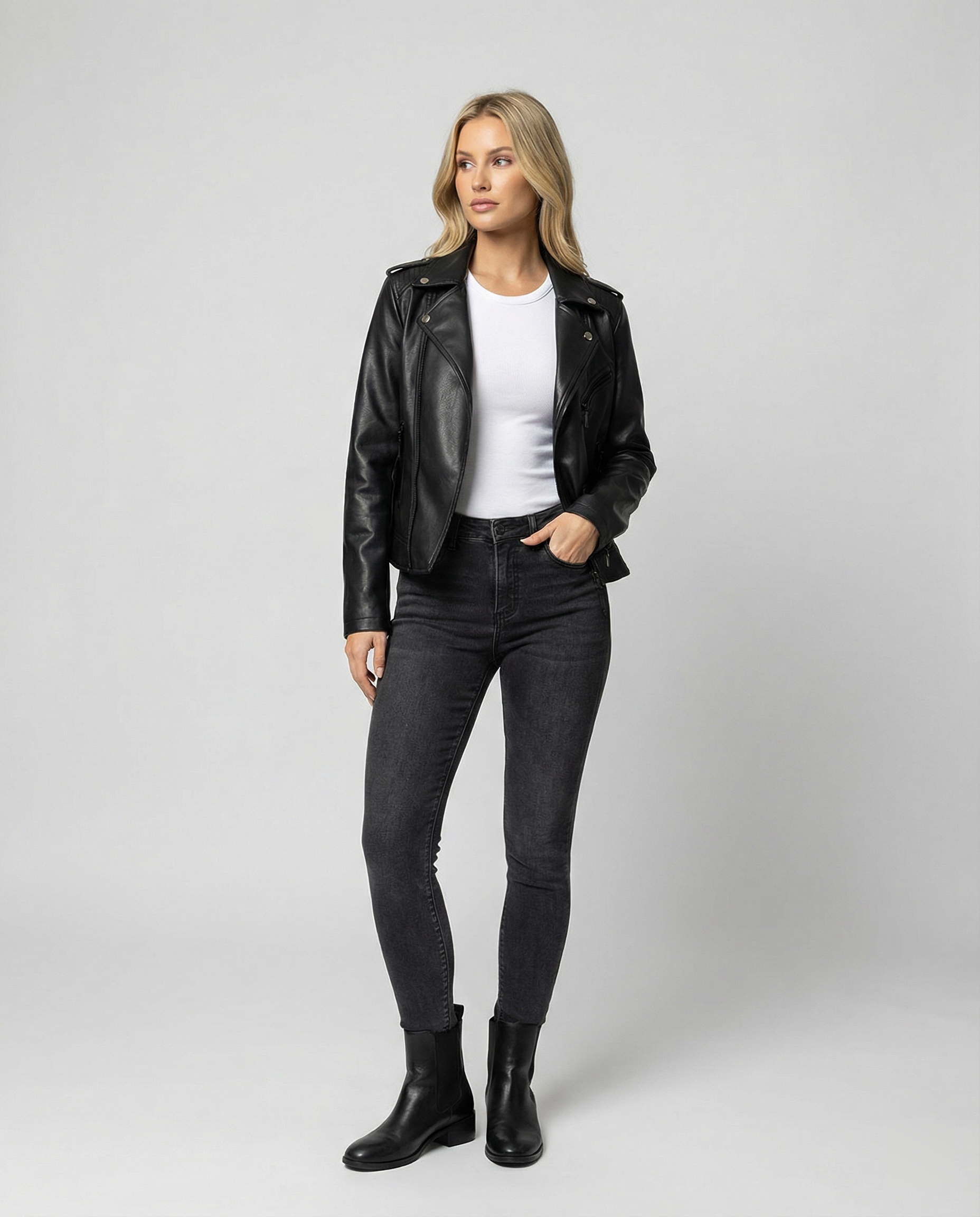 Steppjacke Damen Übergang mit Ziernähten und Reißverschlüssen