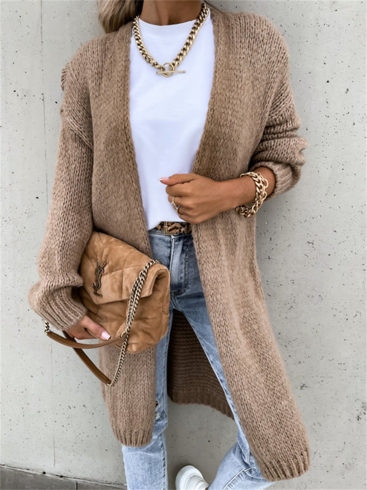 Damen Grobstrick-Cardigan mit lockerer Passform und modischen Details R&B