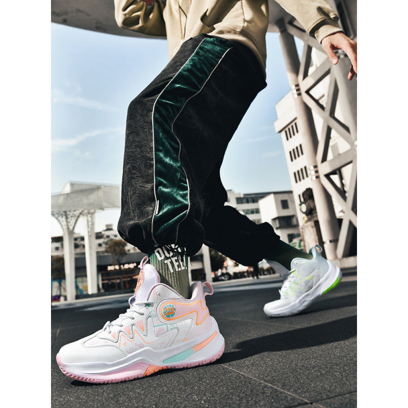 Damen Sportliche High-Top Basketball-Sneaker mit atmungsaktiver Mesh-Oberfläche und dämpfendem Fußbett