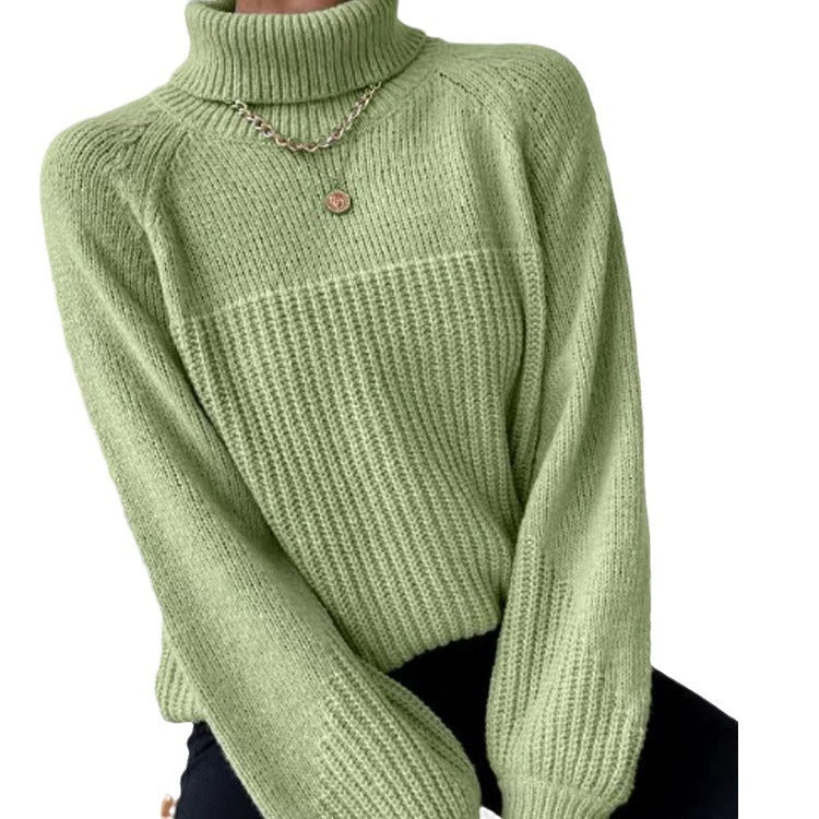 Damen Strickpullover mit hochgeschlossenem Kragen und strukturiertem Rippdesign R&B