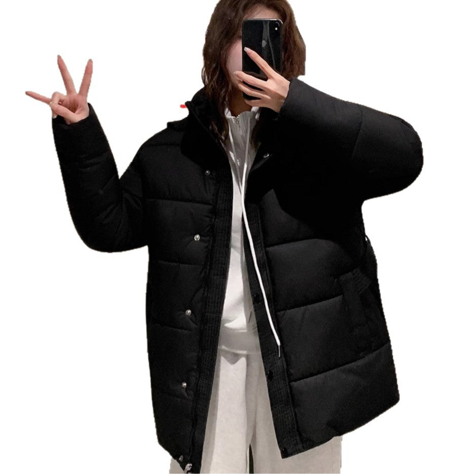 Damen klassische Pufferjacke mit hohem Kragen und praktischen Taschen R&B