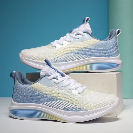 Damen Leichte Fitness-Sneaker mit atmungsaktiver Strick-Oberfläche und stoßdämpfender Sohle R&B