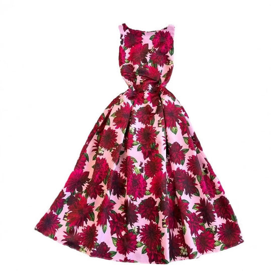 Damen Maxikleid mit floralen Applikationen und tailliertem Schnitt R&B