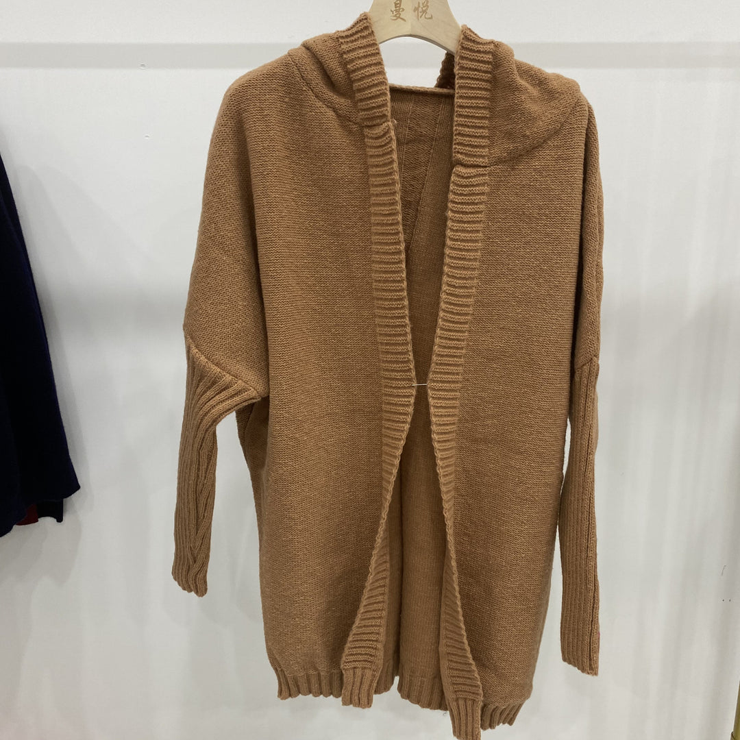 Damen Lässiger Strickpullover mit offener Front und feiner Struktur R&B