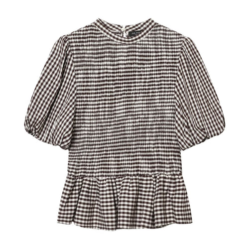 Damenbluse mit dekorativen Puffärmeln und geschmeidiger Rüschensilhouette R&B