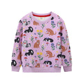 Mädchen Sweatshirt mit buntem Tier- und Blumenmuster R&B