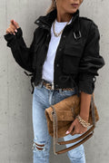 R&B | In Town Gewaschenes Kurz Geschnittenes Bikerjacke