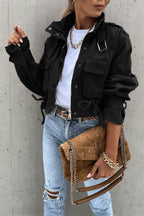 R&B | In Town Gewaschenes Kurz Geschnittenes Bikerjacke