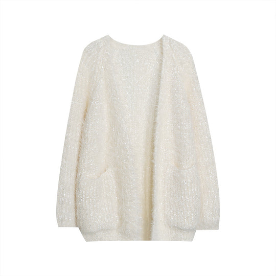 Damen glitzernde Strickjacke im modernen Casual-Look R&B