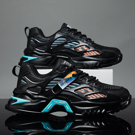 Damen sportliche Sneakers mit atmungsaktiver Netzoberfläche und stoßdämpfender Sohle R&B