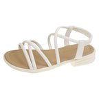 Damen Sommer-Sandalen mit modischen Kreuzriemen und bequemer Sohle EB