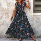 Damen Maxi-Kleid mit floralem Paisley-Muster und schmeichelndem Schnitt R&B