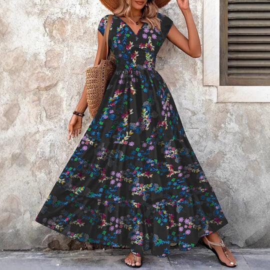 Damen Maxi-Kleid mit floralem Paisley-Muster und schmeichelndem Schnitt R&B