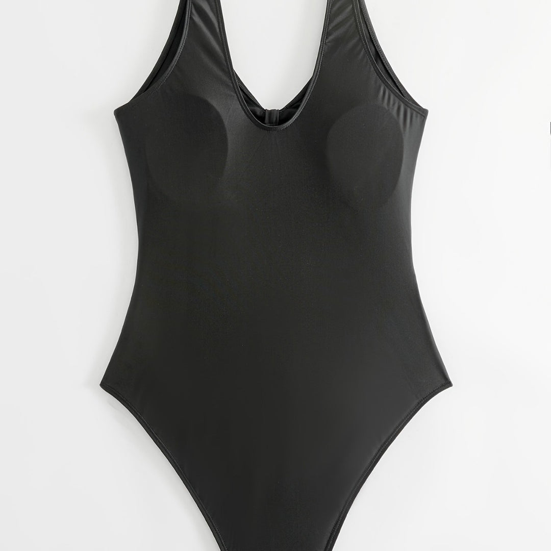 Damen Einteiliger Badeanzug mit modischem Cut-Out-Design R&B