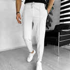 Herren nan strukturiertes Jogginghose mit elastischem Tunnelzug, formgR&Bender Bügelfalte und tapered Bein R&B