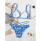 Damen Triangel-Bikini mit verstellbaren Trägern und stylischem Farbmustermix