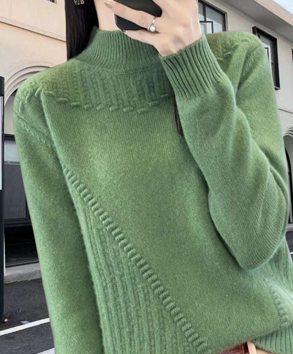 Damen Strickpullover mit elegantem Stehkragen und strukturiertem Design R&B