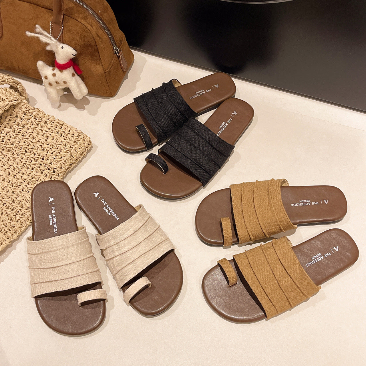 Damen gemütliche Riemen-Sandalen mit stabiler Sohle und elastischem Design EB