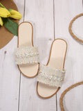 Damen Elegante Mules mit perlenbesetztem Riemendesign und komfortabler Sohle R&B
