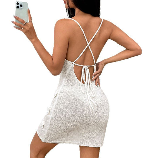 Damen Häkelkleid mit floralen Applikationen R&B