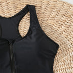 Damen Einteiler Badeanzug mit durchgehendem Reißverschluss und Racerback-Design R&B