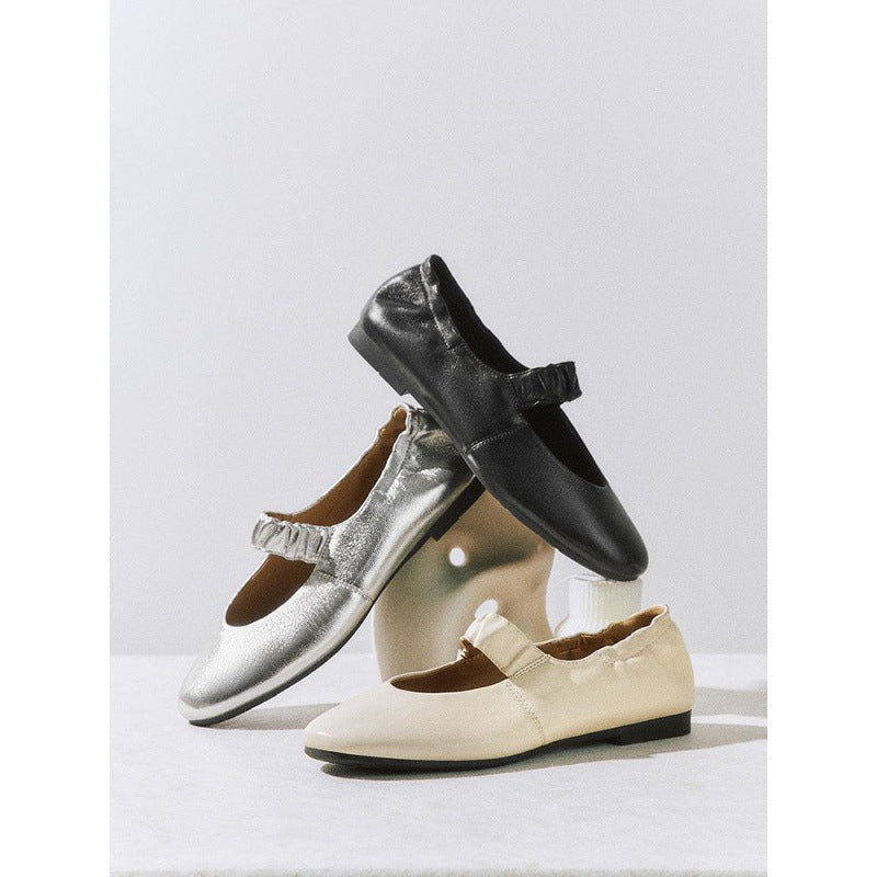 Damen Ballerinas mit modischem Riemen und flexibler Sohle R&B