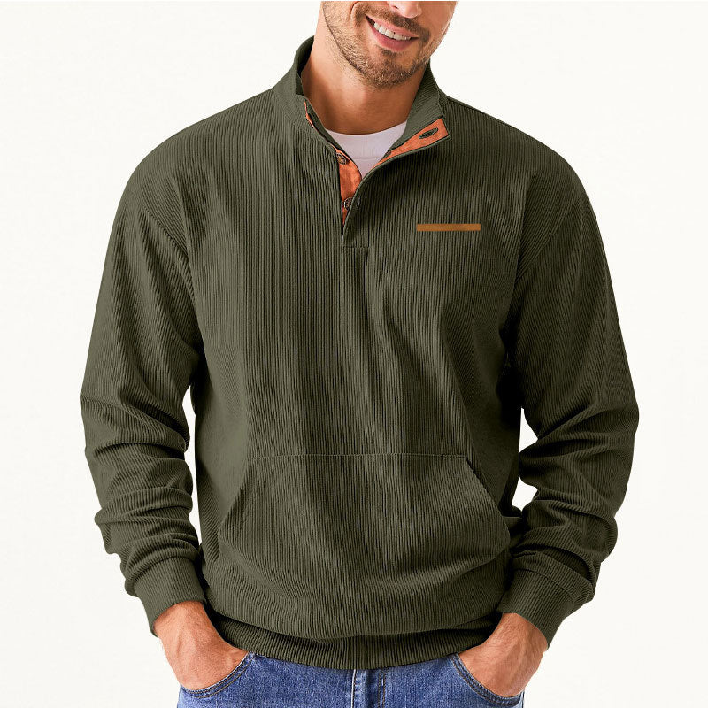 Herren Hochwertiger Pullover mit halbem Reißverschluss und komfortabler Passform R&B