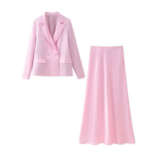 Damen elegantes Blazer- und Rock-Set R&B