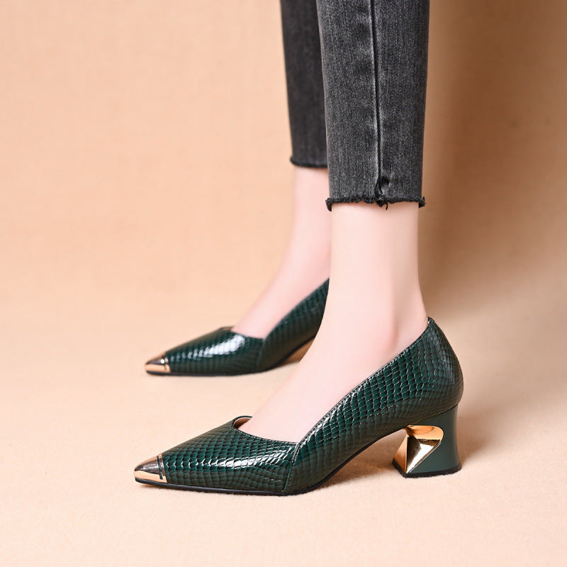 Damen Elegante Pumps mit innovativem geometrischem Absatz R&B