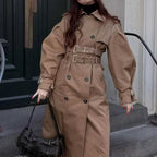 Damen wasserabweisender Trenchcoat mit Taillengürtel R&B