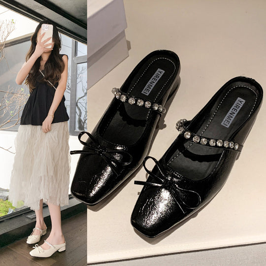 Damen elegante Schleifen-Pumps mit Kristall-Verzierung R&B